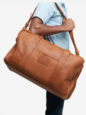 Rust Brown Leather Duffel Bag - Parker Clay Montecito Weekend